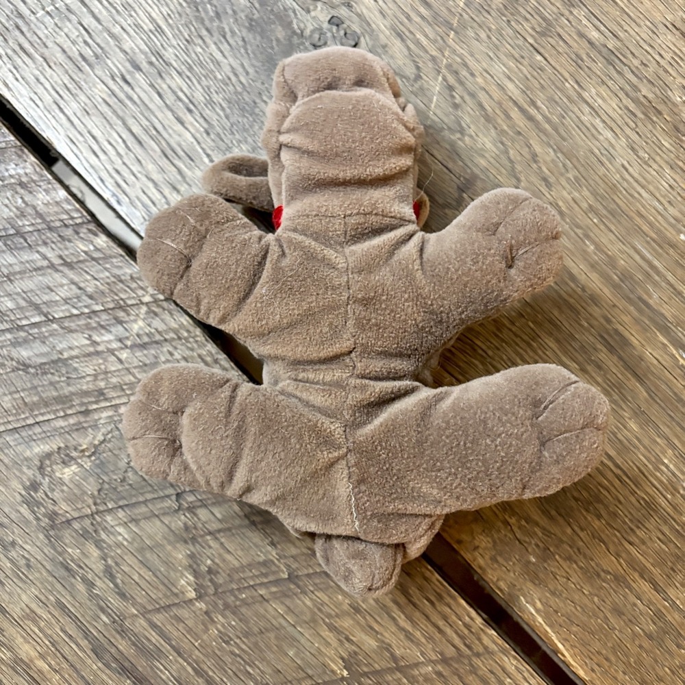 Vintage Pound Puppy Brown Rumple Skin Tonka Plush 1986 Red Collar - Picture 7 of 7